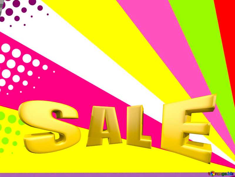 Colors rays Sales promotion 3d Gold letters sale background Template №49661