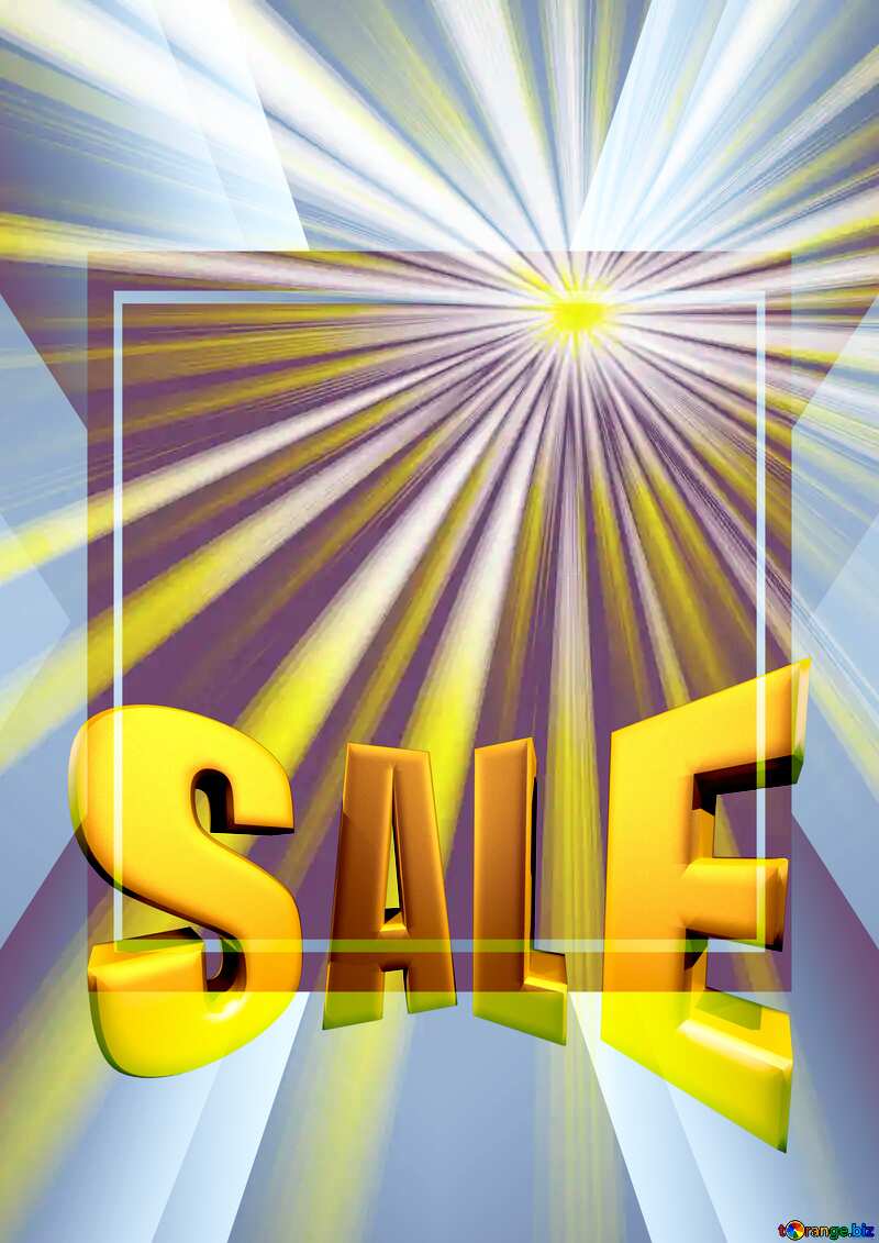 Rays of sunlight Sales promotion 3d Gold letters sale background Template №49660