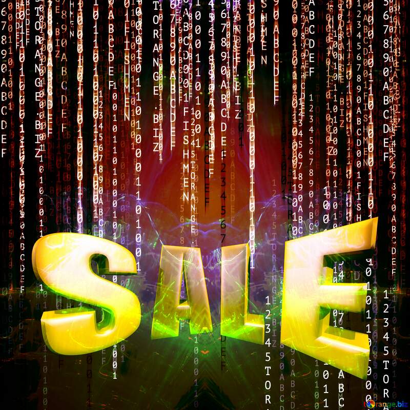  Sales promotion 3d Gold letters sale background Red Matrix Style Technology Template №49671