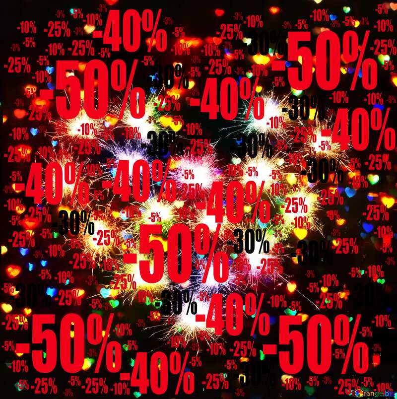 Christmas background with heart Sale offer discount template №25595
