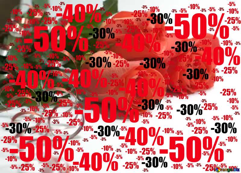  Sale offer discount template Background roses flower №7266