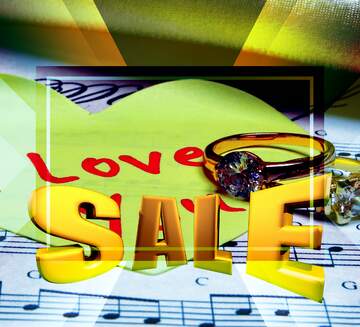 FX №198801  Music love card Serenade Template Banner Design Sales promotion 3d Gold letters sale background