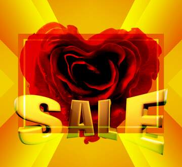 FX №198892  Rose heart yellow Background Template Infographic Layout Design Sales promotion 3d Gold letters...