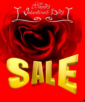 FX №198888  Rose heart Happy Valentines Day Background Sale offer discount template Sales promotion 3d Gold...