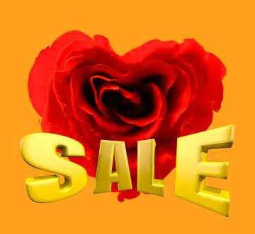 FX №198891  Rose heart Vintage Art Background Sale offer discount template Sales promotion 3d Gold letters...