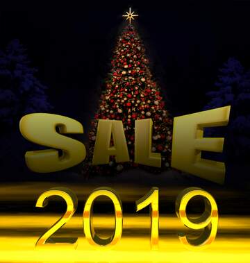 FX №198028  2019 3d render dark background christmas Tree Sale offer discount template Sales promotion 3d Gold ...
