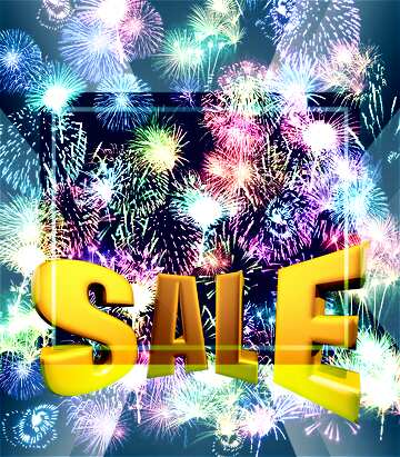 FX №198129  Sales promotion 3d Gold letters sale background Fireworks Template