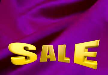 FX №198830 Purple fabric background Sales promotion 3d Gold letters sale background