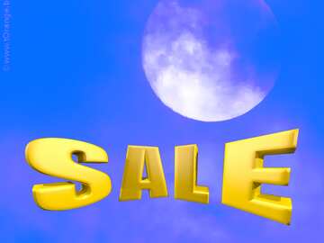 FX №198462  Sales promotion 3d Gold letters sale background Moon Blue