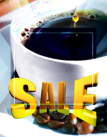 FX №198499 Coffee Sales promotion 3d Gold letters sale background Responsive Design Template