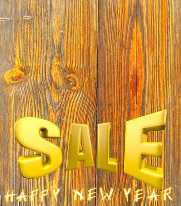 FX №198586 Stained wood texture Sales promotion 3d Gold letters sale background Happy New Year