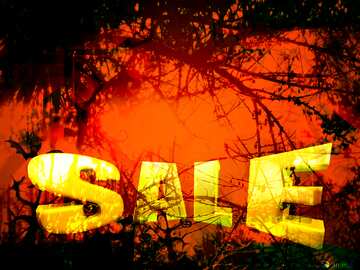 FX №198100  Sales promotion 3d Gold letters sale background Spooky Forest Template