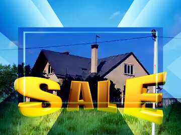 FX №198173  Sales promotion 3d Gold letters sale background Village House