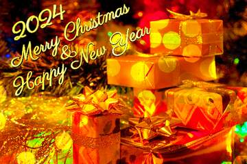 FX №198325 Gifts Christmas tree. Merry Christmas Card 2022