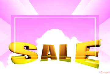 FX №198485  Sales promotion 3d Gold letters sale background Pink Cloud Sky Design Template