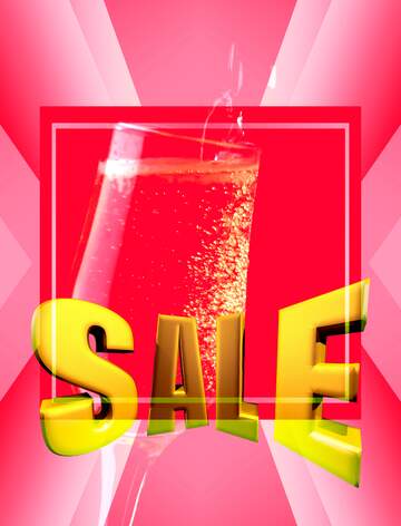 FX №198660  Sales promotion 3d Gold letters sale background Wine Glass Frame Template Red