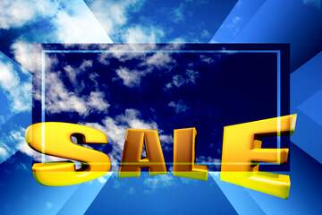 FX №198176 Beautiful clouds in the blue sky Sales promotion 3d Gold letters sale background
