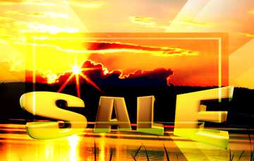 FX №198294 Sunny evening on the Lake Sales promotion 3d Gold letters sale background