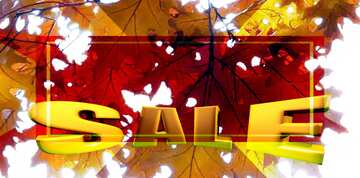 FX №198605 Autumn leaves background Sales promotion 3d Gold letters sale