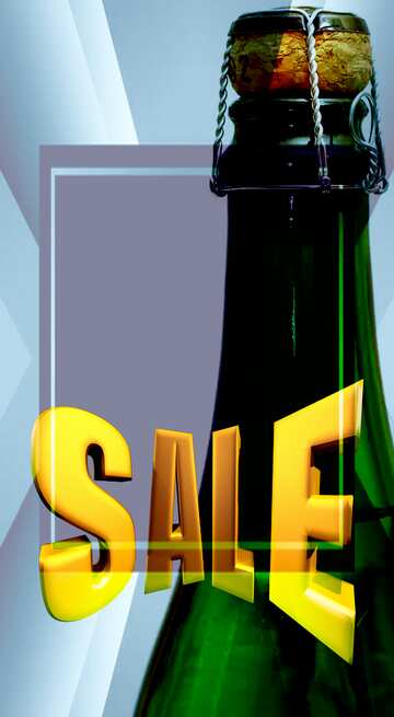 FX №198654 Bottle of champagne Sales promotion 3d Gold letters sale background