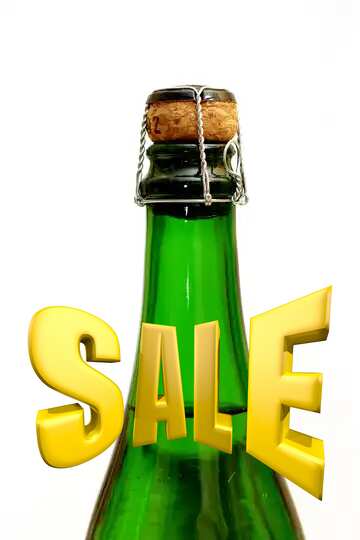 FX №198655 Bottle of champagne Sales promotion 3d Gold letters sale background