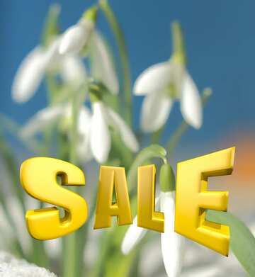 FX №198204 Beautiful flowers spring Sales promotion 3d Gold letters sale background