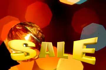 FX №198481 Incandescent light bulb Christmas Sales promotion 3d Gold letters sale background
