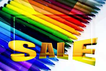FX №198922 Markers for teaching drawing Sales promotion 3d Gold letters sale background