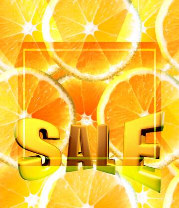 FX №198014  Sales promotion 3d Gold letters sale background Lemon Layout Business Template