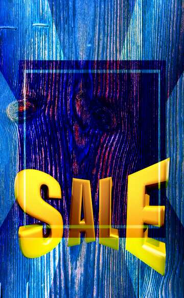 FX №198583 Stained Blue wood texture Sales promotion 3d Gold letters sale background Template