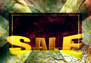 FX №199000 Texture of crumpled paper Sales promotion 3d Gold letters sale background Template