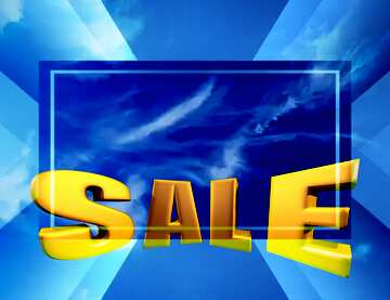 FX №198177 Beautiful sky with cloud Sales promotion 3d Gold letters sale background Template