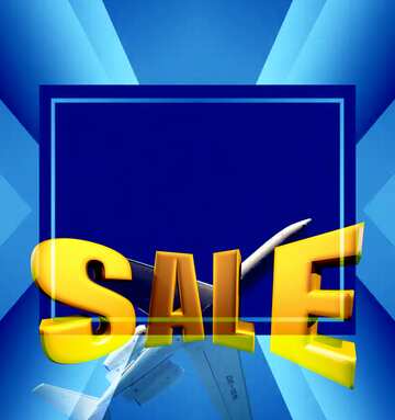 FX №198178 Blue Sky white plane Sales promotion 3d Gold letters sale background Template