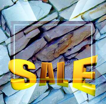 FX №198597 Texture of stone masonry Sales promotion 3d Gold letters sale background Template