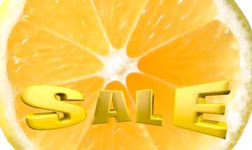 FX №198025 Cut lemon Sales promotion 3d Gold letters sale background