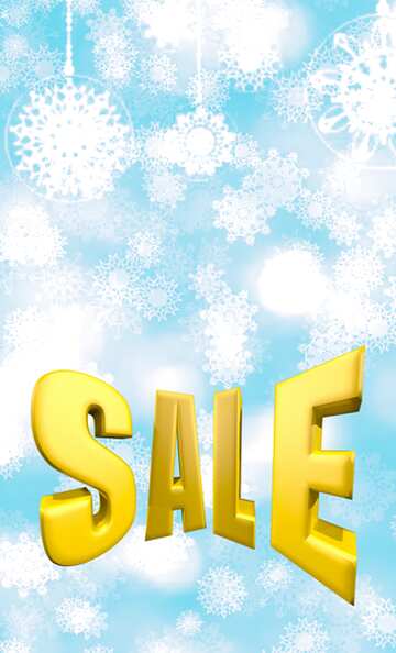FX №198051 Blue soft Sales promotion 3d Gold letters sale background Snowflakes