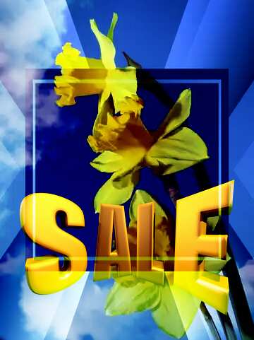 FX №198492 Spring bouquet Sales promotion 3d Gold letters sale background Template