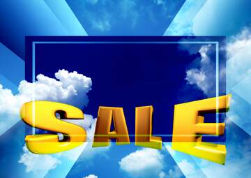 FX №198451 Sky with clouds Sales promotion 3d Gold letters sale background Template