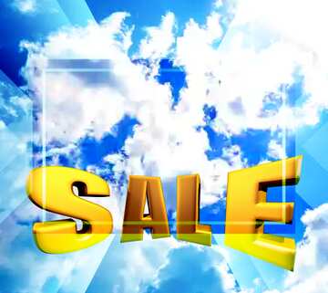 FX №198452 Sun and clouds Sales promotion 3d Gold letters sale background Template