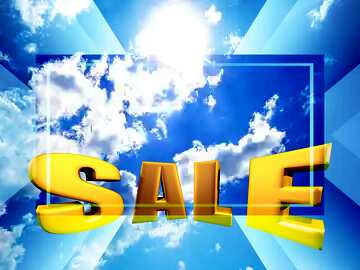 FX №198453 Sun and clouds Sales promotion 3d Gold letters sale background Template