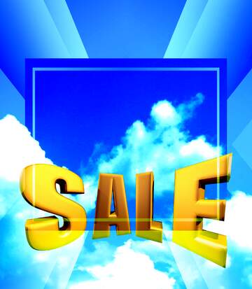 FX №198455 Sky with clouds Sales promotion 3d Gold letters sale background Template