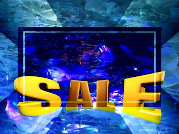 FX №198944 Blue glowing water Sales promotion 3d Gold letters sale background Template