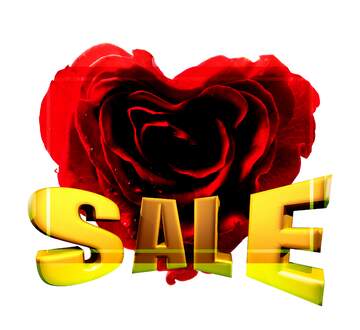FX №198886 Rose heart Sales promotion 3d Gold letters sale background Template
