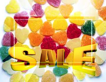 FX №198746 Colorful hearts Sales promotion 3d Gold letters sale background Template