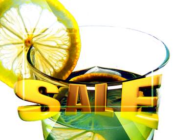 FX №198981 Water with lemon Sales promotion 3d Gold letters sale background Template