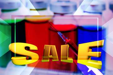 FX №198705 Pharmacology Medicine Sales promotion 3d Gold letters sale background Template