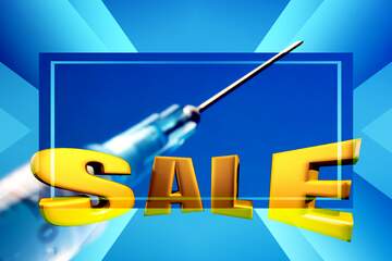 FX №198729 Syringe Medicine Sales promotion 3d Gold letters sale background Template