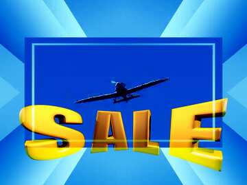 FX №198446 Sports plane Sales promotion 3d Gold letters sale background Template