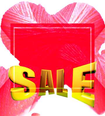 FX №198953 Three red hearts Sales promotion 3d Gold letters sale background Template