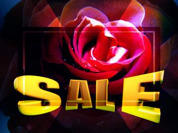 FX №198875 Glowing Rose Sales promotion 3d Gold letters sale background Template